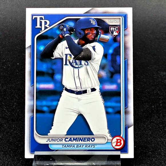 Four Junior Caminero RC and Insert Cards Tampa Bay Rays - Picture 2 of 9
